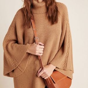 ANTHROPOLOGIE M/L COWL NECK + BELL SLEEVE SWEATER